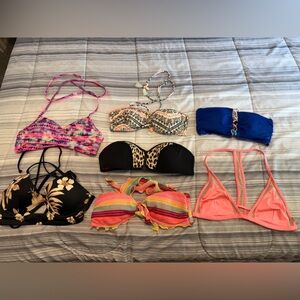 PINK Victoria's Secret Mixed Color Bikini Tops - Pink, Blue, Black, Coral, Multi